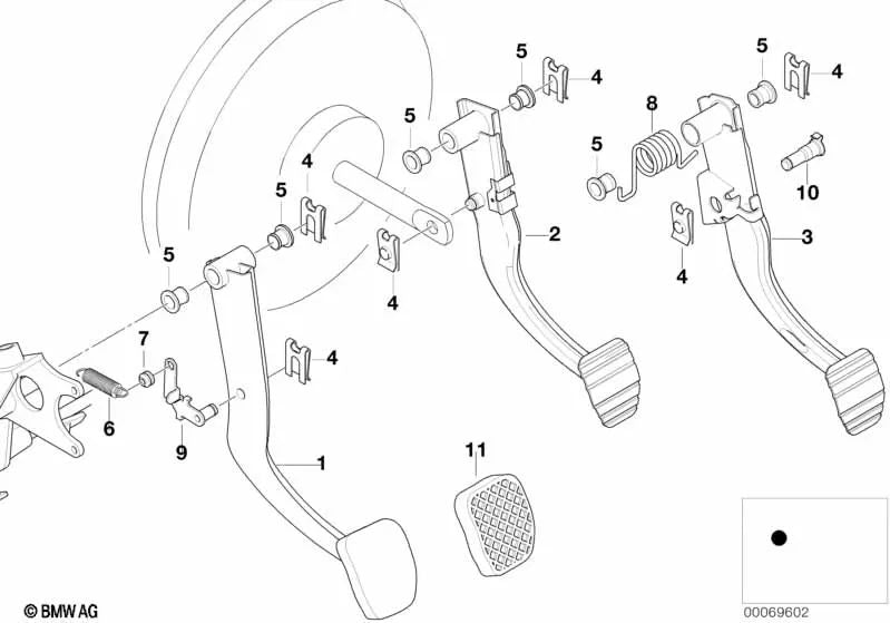 Brake lever for BMW Series 5 E39 (OEM 35216752780). Genuine BMW.