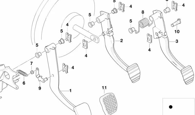 Bremspedal-Torsionsfeder für BMW E39, E38 (OEM 35211165130). Original BMW.