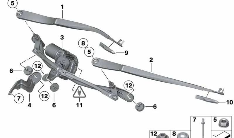 Braccio del parabrezza del parabrezza OEM 61617182593 per BMW F01, F02. BMW originale