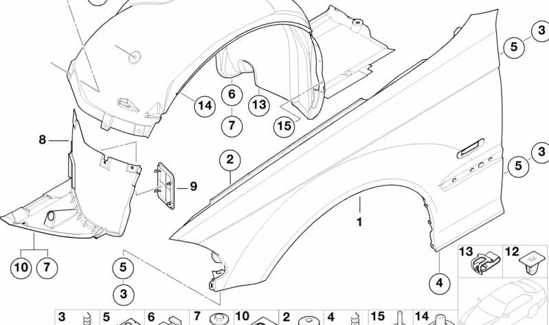 Tornillo de chapa hexagonal con arandela para BMW E46, F07, F06, F12, F13, E83, E53 (OEM 07143421225). Original BMW