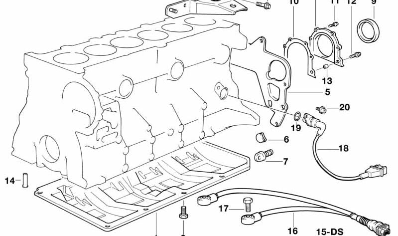 Juego de juntas del cárter para BMW E36, E39, E38 (OEM 11111740981). Original BMW