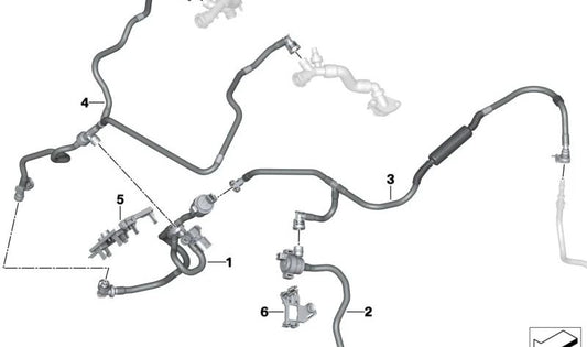 Conducto de Ventilación del Depósito para BMW G70 (OEM 13909845461). Original BMW.