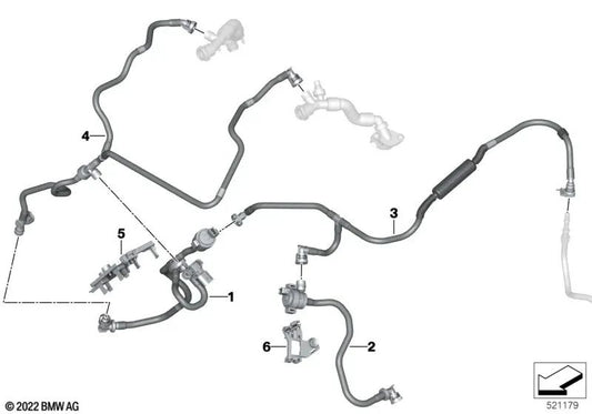 Tank Vent Valve with Duct for BMW 7 Series G70, X5 F95N, G05N, X6 F96N, G06N, X7 G07N, XM G09 (OEM 13905A30BB9). Original BMW.