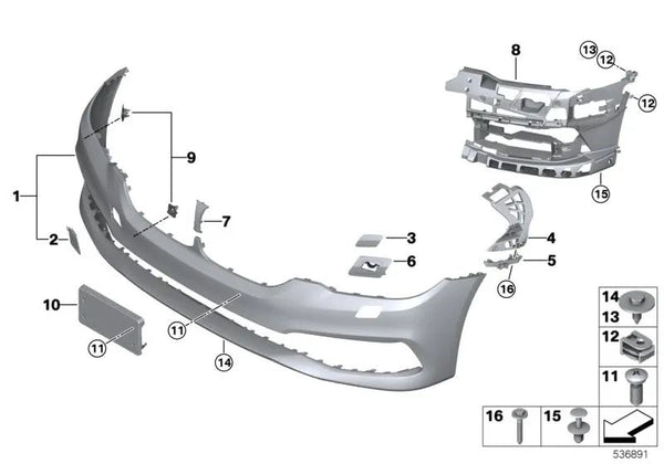 Conjunto de Montaje Sensor PDC/PMA delantero para BMW Serie 6 G32 (OEM 51118499451). Original BMW.