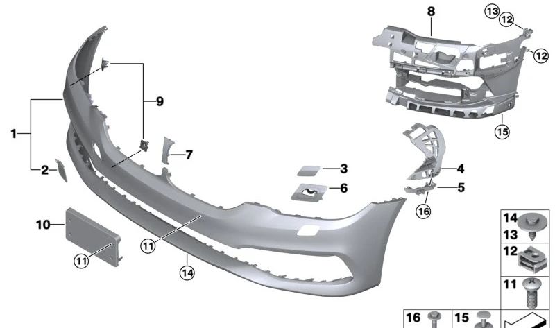 Soporte del sistema de lavado de faros derecho OEM 51117385356 para BMW G30, G31. Original BMW.