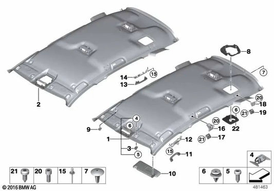 Front Left Grab Rail Bracket for BMW F46, F46N (OEM 51167329969). Original BMW