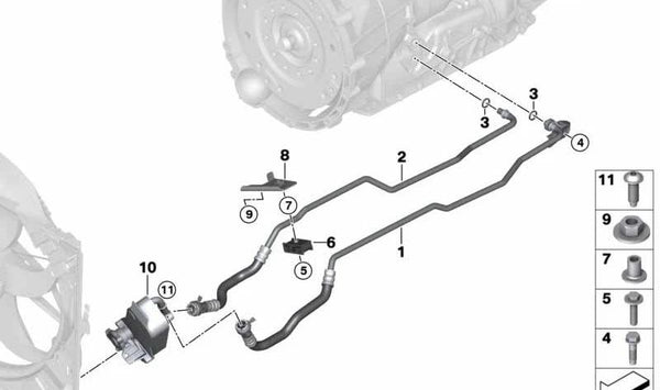 Soporte de Conducto de Aceite para BMW Serie 3 E90N, E91N, E92, X1 E84 (OEM 17227802803). Original BMW