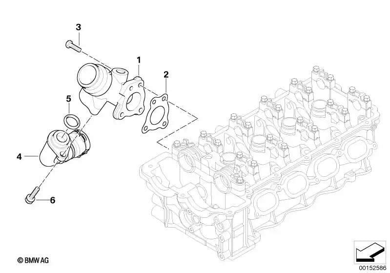 Coolant hose for BMW 3 Series E90 (OEM 11537552083). Original BMW.