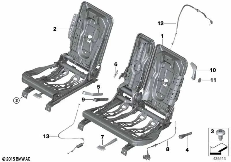 Desbloqueo de Emergencia para BMW Serie 2 F46, F46N (OEM 52207444825). Original BMW.