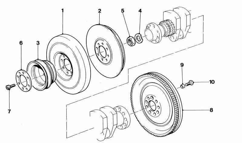 Tuerca de fijación (Bundmutter) OEM 11231308128 para BMW E30, E12, E28, E34, E24, E23, E32. Original BMW.