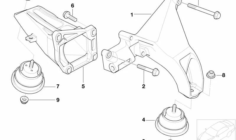 Soporte del motor para BMW Serie 3 E46 (OEM 22116771362). Original BMW