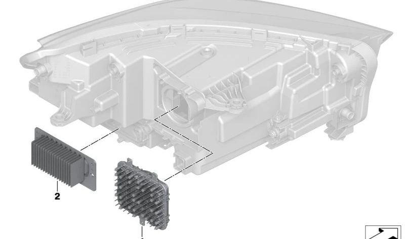 Módulo de luz LED derecha OEM 63115A64448 para BMW (Modelos compatibles: U11). Original BMW