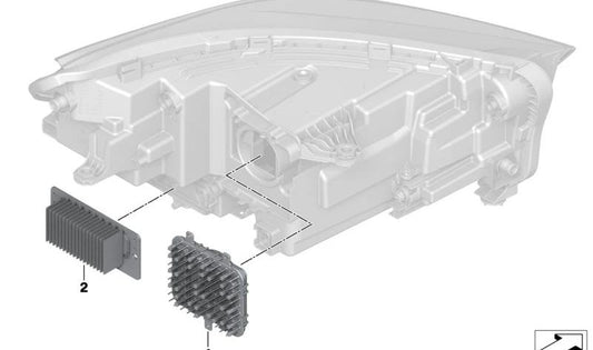 Módulo de luz LED derecha OEM 63115A64448 para BMW (Modelos compatibles: U11). Original BMW