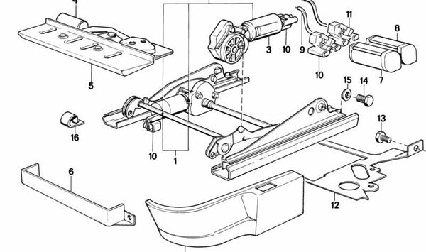 Motor de ajuste respaldo OEM 52101377043 para BMW E28, E24. Original BMW.