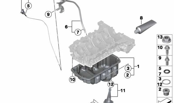 Junta Tórica para BMW F20, F21, F30, F31, F35 (OEM 11437611996). Original BMW