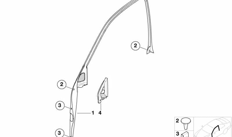 Front left seal for BMW E46 (OEM 51338238887). Original BMW