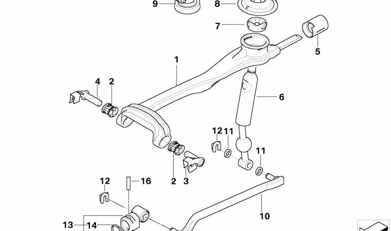 Palanca de cambio OEM 25117573124 para BMW {E60, E61}. Original BMW