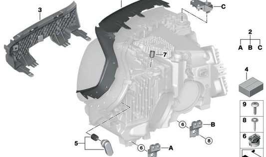 Headlight gasket left for BMW F97N, G01N, G08F, G08N, F98N, G02N (OEM 63115A0E5E3). Original BMW