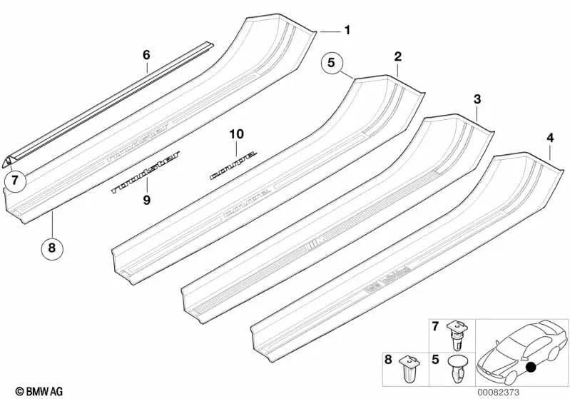 Blenda de entrada derecha para BMW Serie 3 E46, E90, E92 (OEM 51478410154). Original BMW