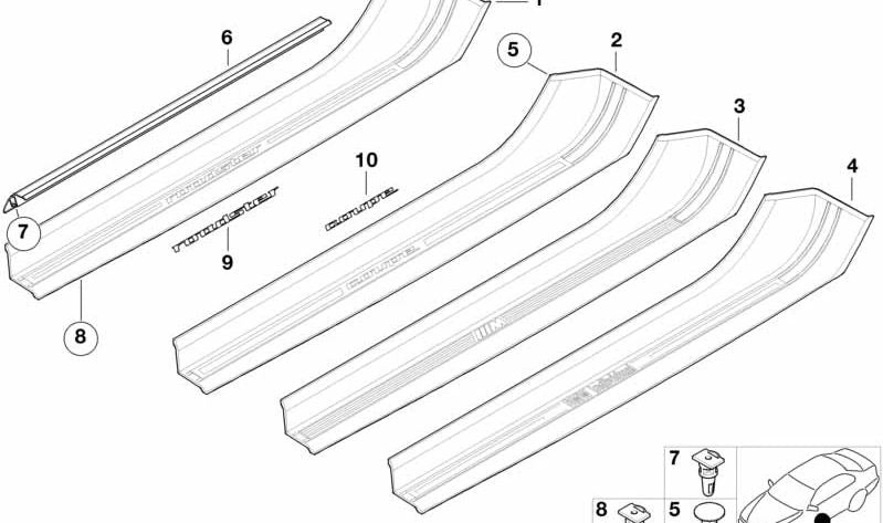 Aufkleber für mehrere BMW -Modelle (OEM 51142492956). Original BMW