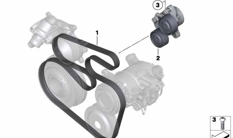 Correa acanalada OEM 11288519874 para BMW E90, E91, E92, E93, E84. Original BMW