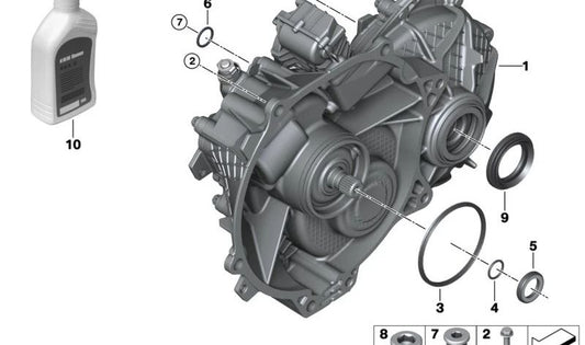 Caja de cambios eléctrica OEM 27208651924 para BMW i3 (I01). Original BMW.