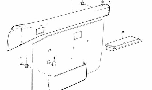 Revestimiento de puerta superior delantero derecho para BMW Serie 5 E28 (OEM 51411875876). Original BMW