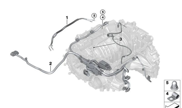 Cable de excitación para BMW G26E, G26F Serie 4, G60, G68 Serie 5, G70 Serie 7, I20 Serie i, G08E, G08F Serie X3 (OEM 12379489824). Original BMW