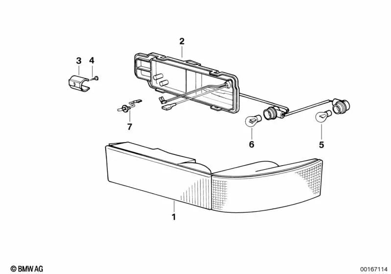 Right Side Light for BMW 8er, E31 (OEM 63111383944). Original BMW Product