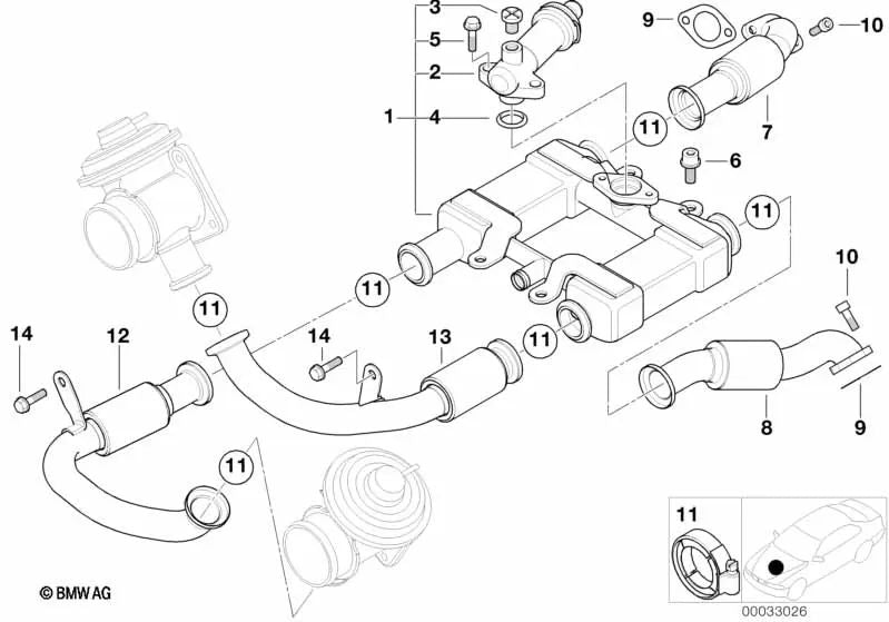 Metal Gasket for BMW E38, E65 (OEM 11712248579). Genuine BMW