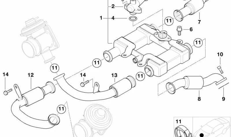 Tubería para BMW Serie 7 E38, E65 (OEM 11712354079). Original BMW