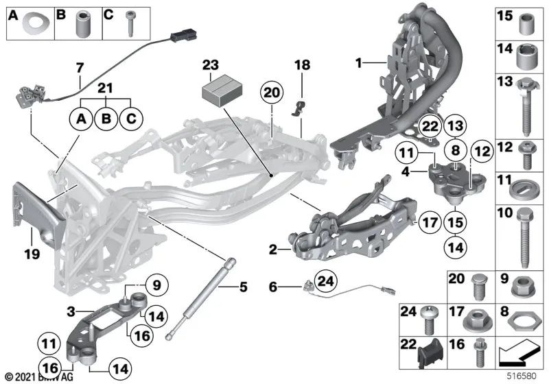 Kinetik hinten rechts für BMW Z4 E89 (OEM 54377188244). Original BMW