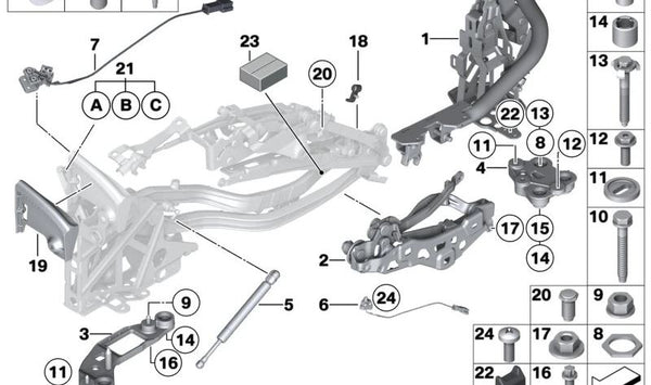 Tubo roscado OEM 07147157830 para BMW E93, E89. Original BMW.