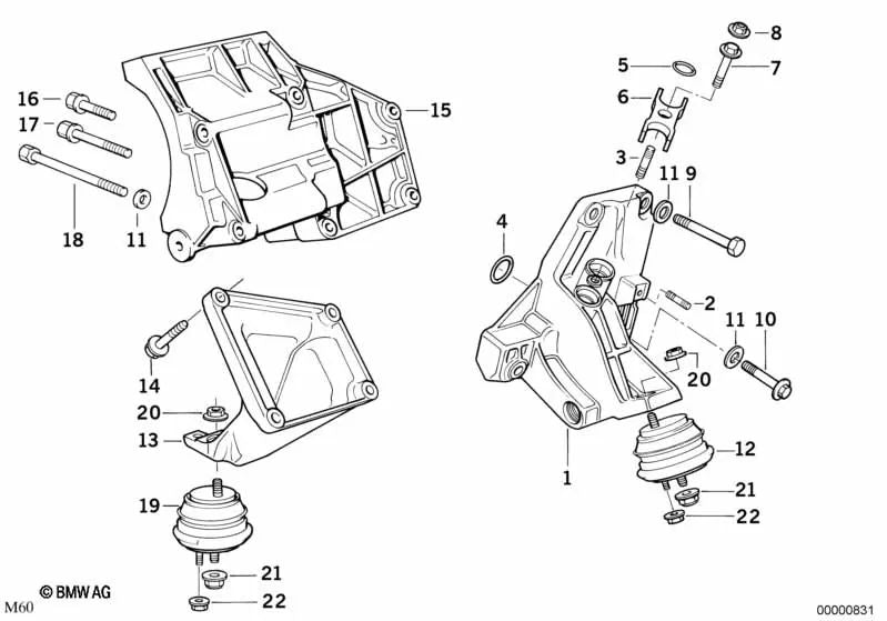 O-Ring para BMW Serie 5 E34, E39 Serie 7 E32, E38 Serie 8 E31 X5 E53 Z8 E52 (OEM 12311718712). Original BMW.