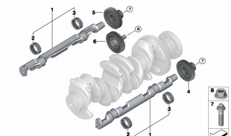 Piñón del cigüeñal OEM 11278570743 para BMW. Modelos compatibles: F40, F44, F45, F46, G20, G21, G28, G22, G23, G26, G30, G31, G32, F48, F39, G01, G02, G05. Original BMW.