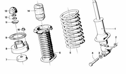 Resorte helicoidal para BMW Serie 7 E23 (OEM 33531126914). Original BMW