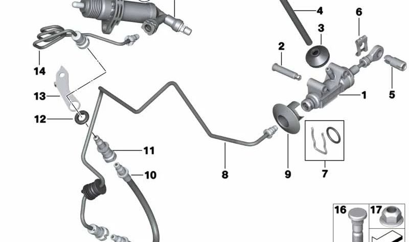 Manguito de conexión OEM 21526774226 para BMW (Modelos compatibles: E60, E61, F10, F11, E63, E64, F06, F12, F13). Original BMW.