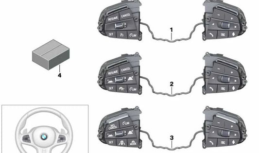 Interruptor de Volante Multifunción M-Sport para BMW Serie 7 G11N, G12N, X5 G18 (OEM 61319461243). Original BMW