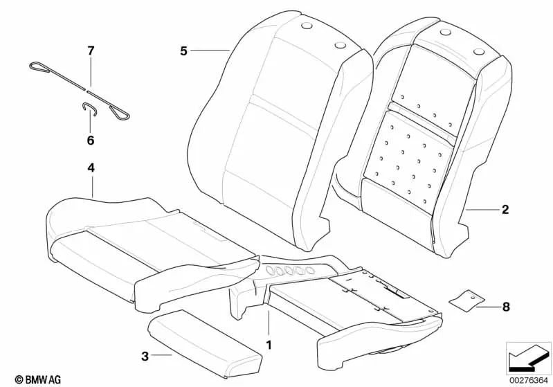 Right Leather Backrest Cover for BMW X5 E70, E70N X6 Series E71 (OEM 52109139941). Original BMW.