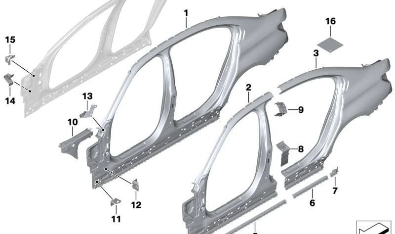 Soporte inferior del depósito de limpiaparabrisas OEM 41007284407 para BMW F20, F21, F22, F30, F31, F34, F35, F80, G20, G21, G28, G80, G81, F32, F36, F82, G22, G23, G26, G82, G83. Original BMW.