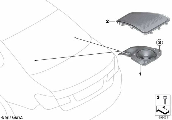 Portaaltavoces High End derecho para BMW F01N, F02N (OEM 65139266060). Original BMW.