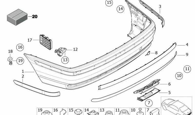 Abrazadera para BMW E46 (OEM 51124015053). Original BMW.