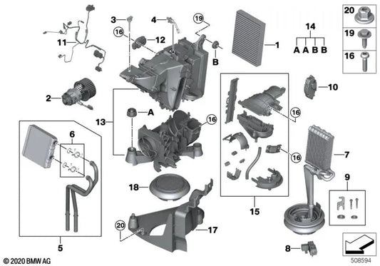 Intercambiador de calor para BMW X7 G07, G07N (OEM 64116844853). Original BMW.