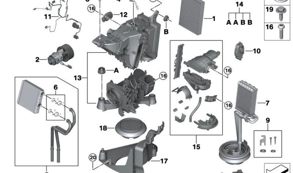 Válvula de expansión para BMW X7 G07, G07N (OEM 64116991514). Original BMW