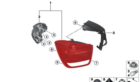 Piloto trasero izquierdo para BMW Serie 1 F20, F21 (OEM 63217241543). Original BMW