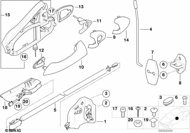 Cubierta imprimada derecha para BMW X5 E53 (OEM 51218257740). Original BMW