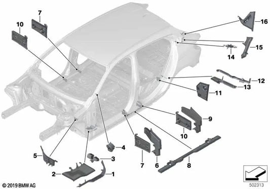 Molded part for BMW 1 Series F40 (OEM 41007434682). Original BMW