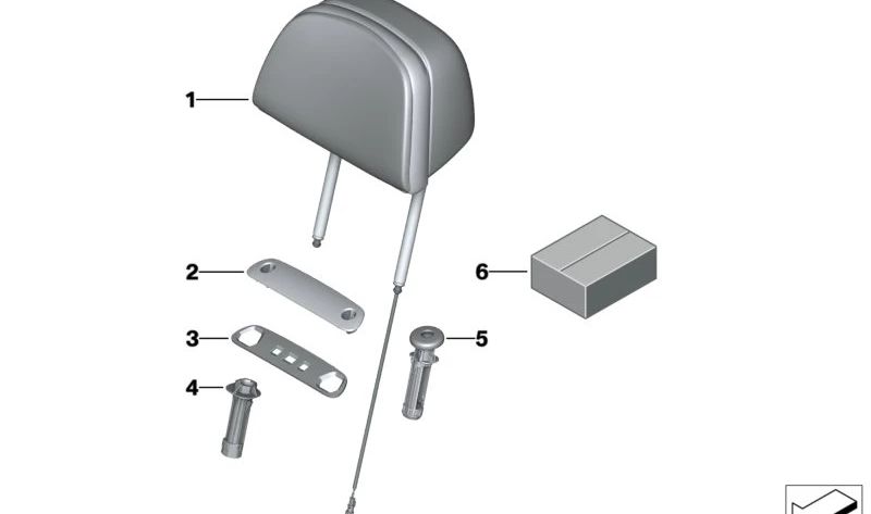 Reposacabezas de asiento confort en cuero OEM 52107406066 para BMW G30, G31, G32, G11, G12. Original BMW.