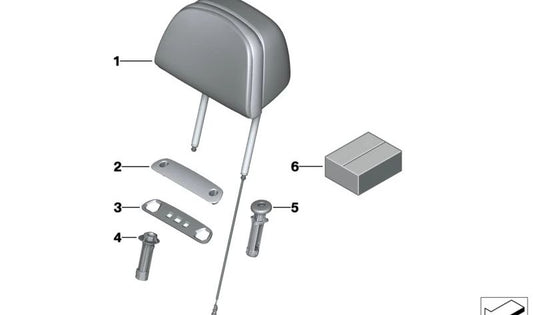 Reposacabezas de Asiento Confort de Cuero para BMW Serie 5 G30, G31, G38, Serie 6 G32, Serie 7 G11, G12 (OEM 52107477755). Original BMW