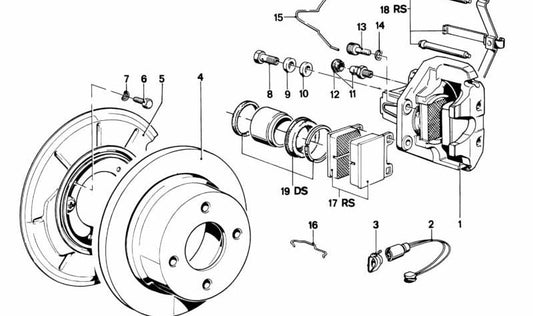 Brake caliper gasket set for BMW 3 Series E21 (OEM 34211152932). Original BMW.